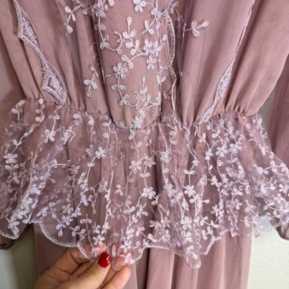 Veiled New York Modest Fashion Long Sleeve Maxi Dress NWT Size 14 Dusty Rose - Picture 4 of 11